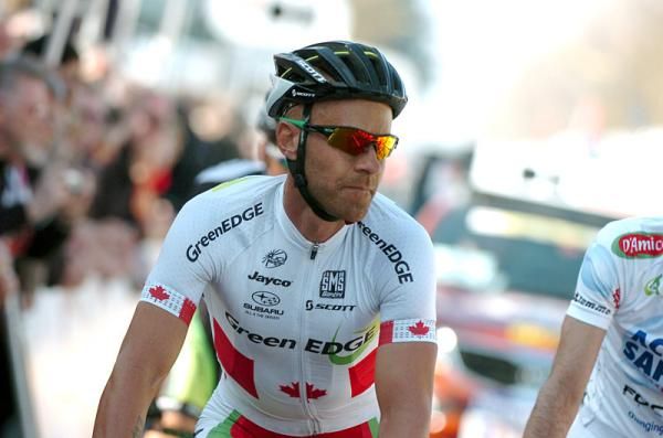 Canadian champion Svein Tuft (GreenEdge) at the finish in Koksijde.