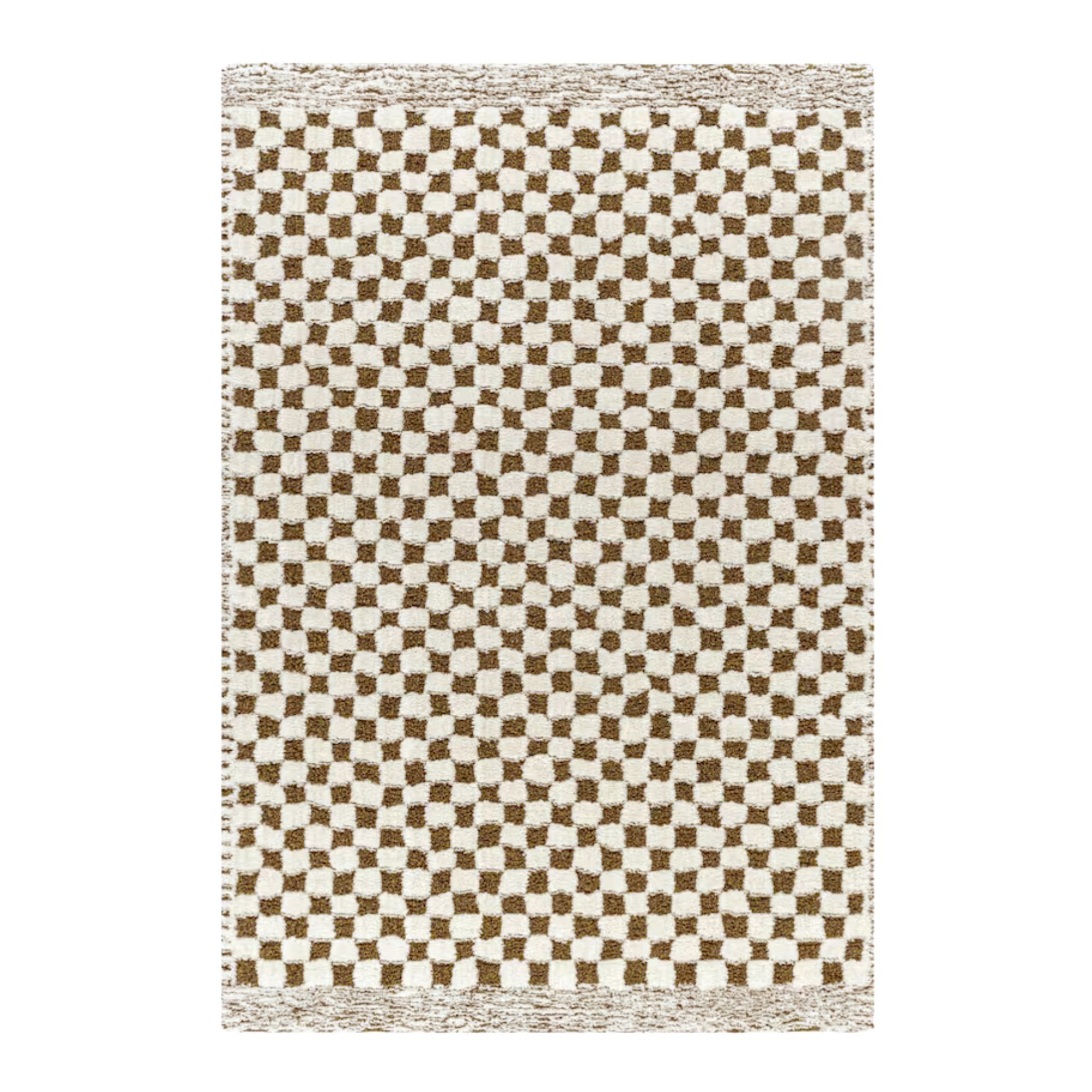 Livabliss, Scandi Checkered High Pile Checkered Area Rug