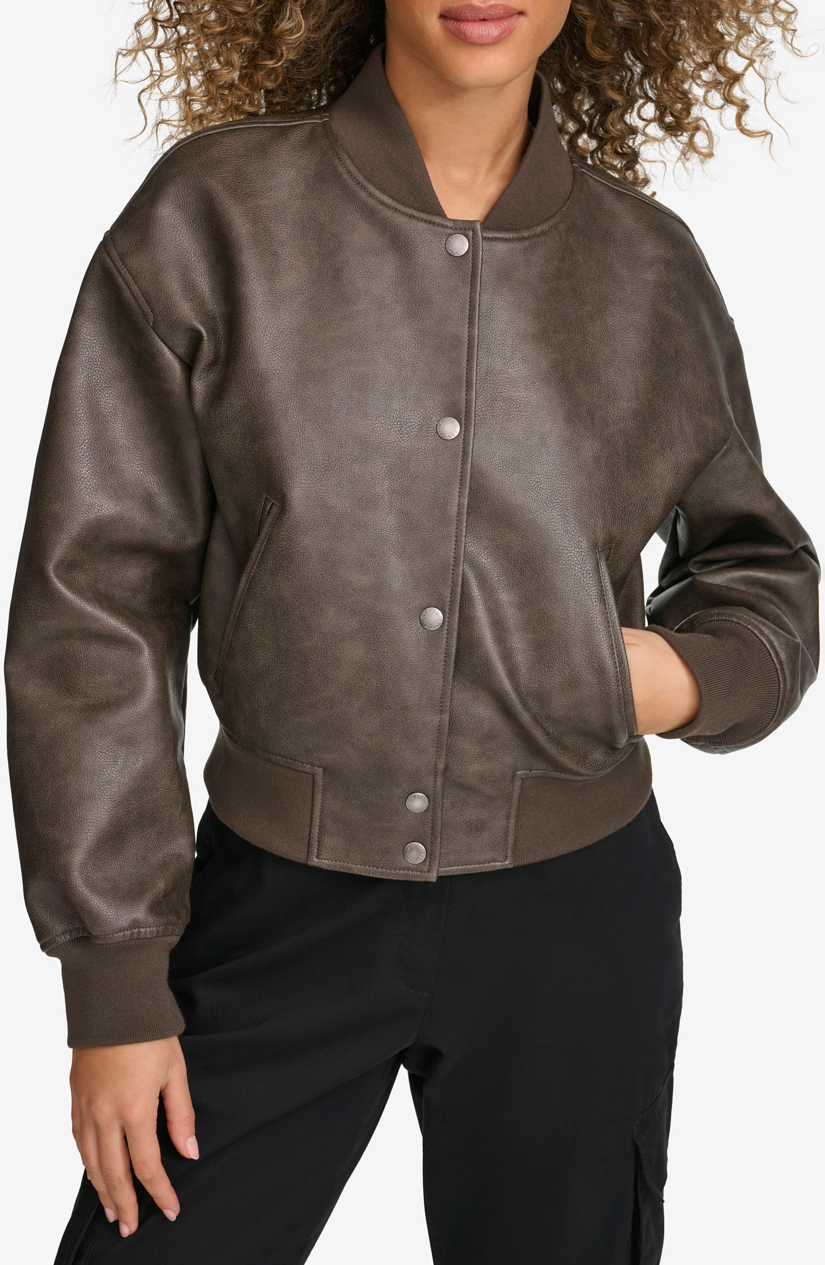 Levi's, Relaxed Faux Leather Bomber Jacket