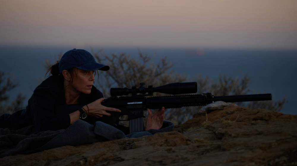 Julie (Keeley Hawes) lining up a kill in The Assassin