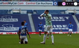 Nir Bitton, right, reacts after being sent off