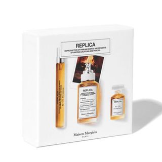 A product shot of the Maison Margiela Replica By the Fireplace Gift Set on a white background