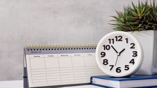 A clock and a calendar