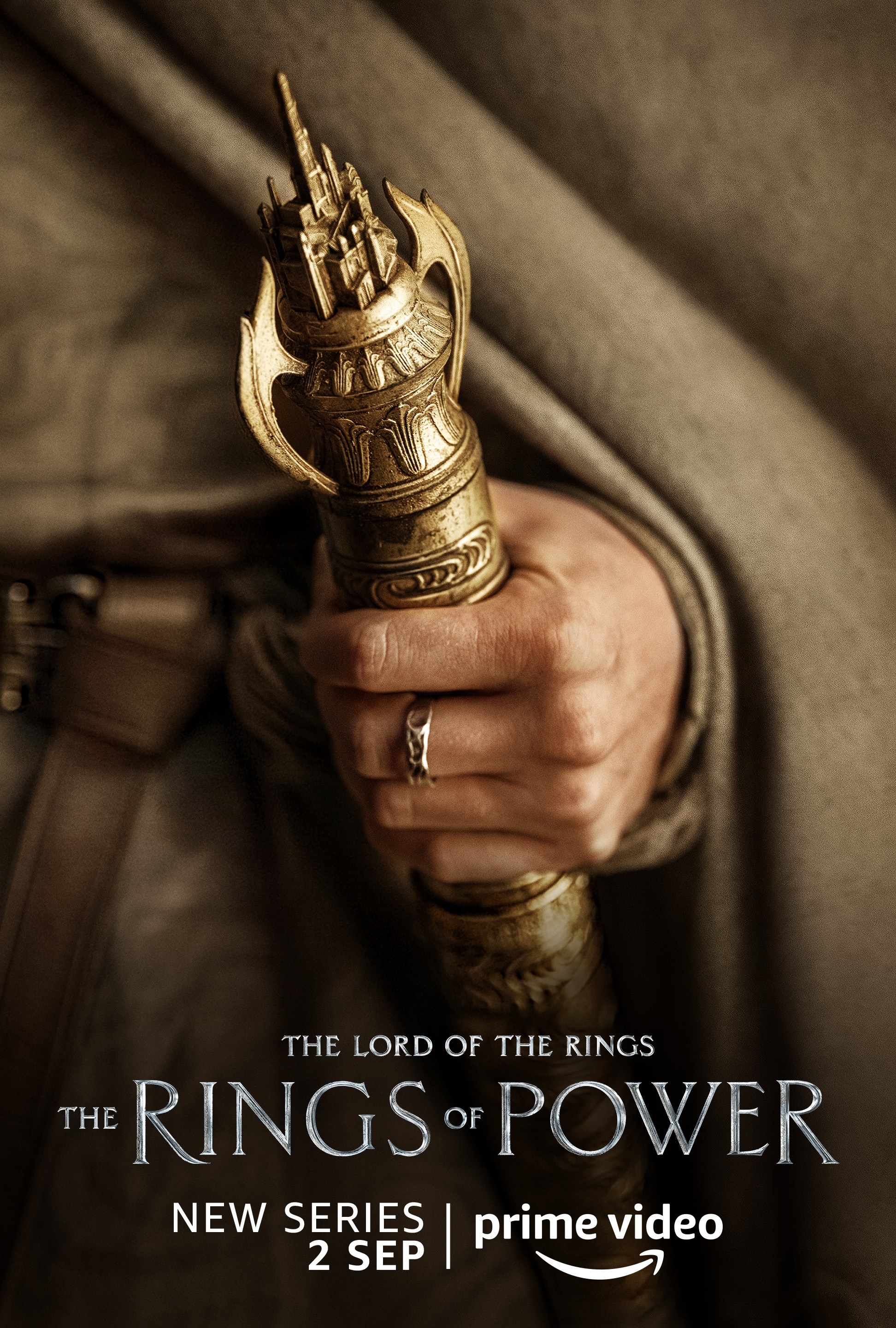 A human knight character poster for Lord of the Rings: The Rings of Power