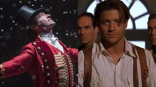 Hugh Jackman in The Greatest Showman, Brendan Fraser in The Mummy