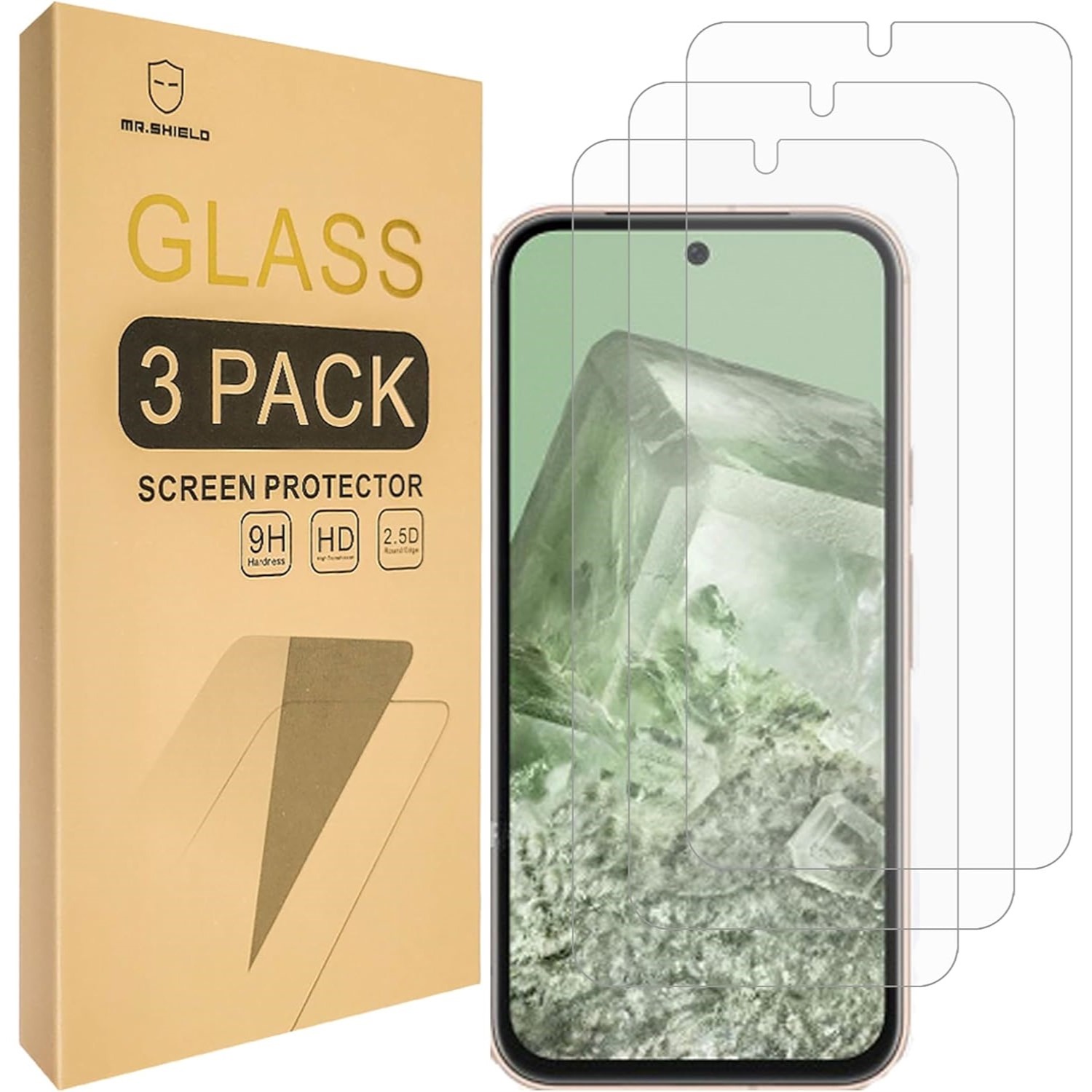 Mr.Shield 3-Pack Tempered Glass Screen Protector for Google Pixel 8a