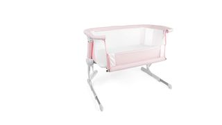 pink bedside crib