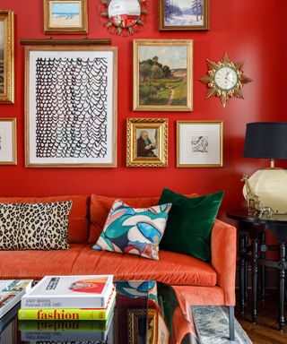 Red living room