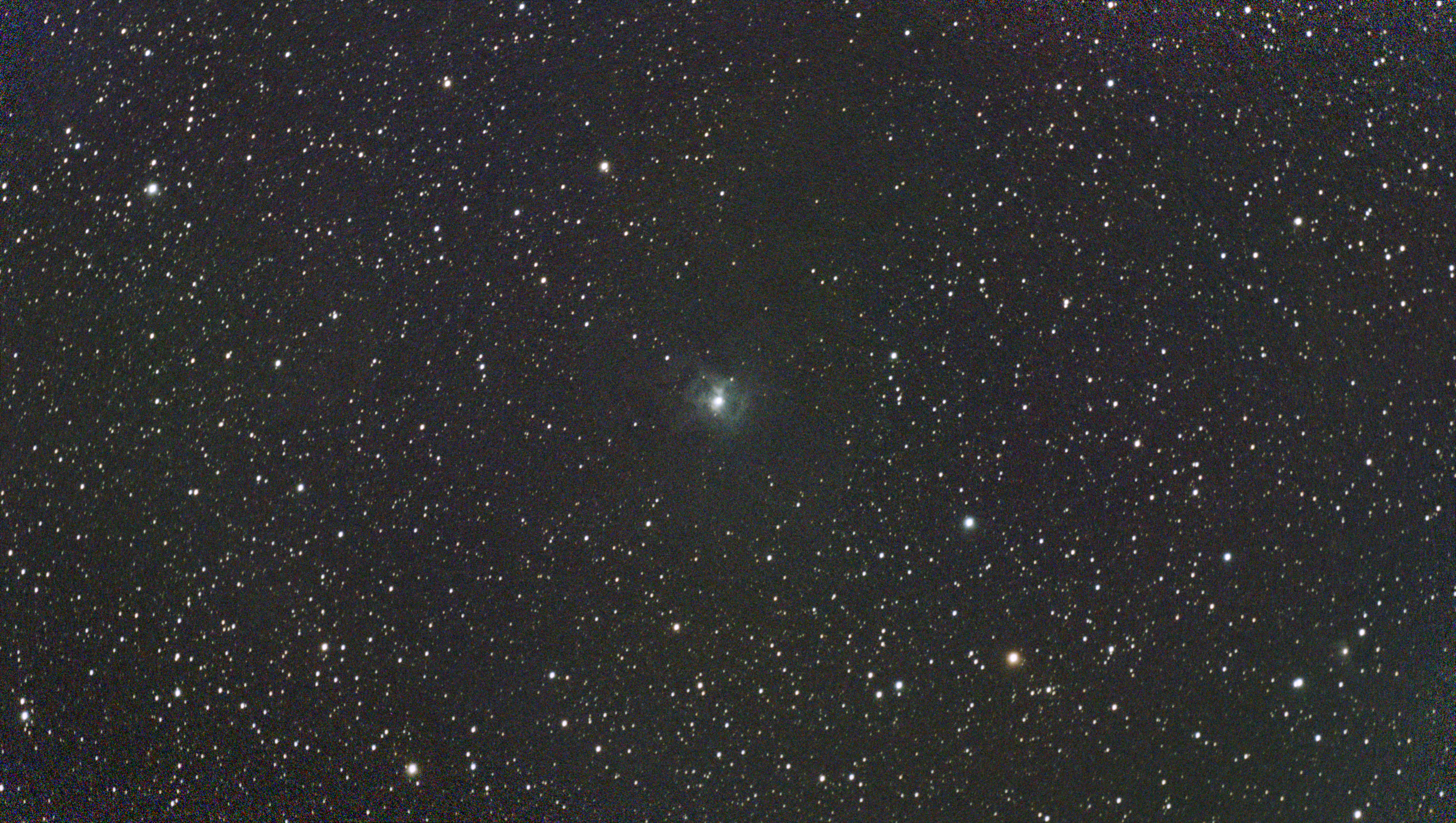A photograph of the Iris Nebula taken with the Dwarf III smart telescope, unprocessed