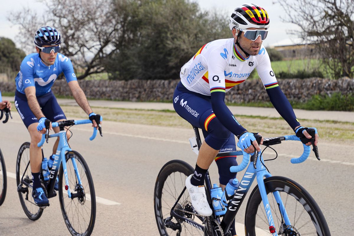 Alejandro Valverde made his 2020 debut with Movistar