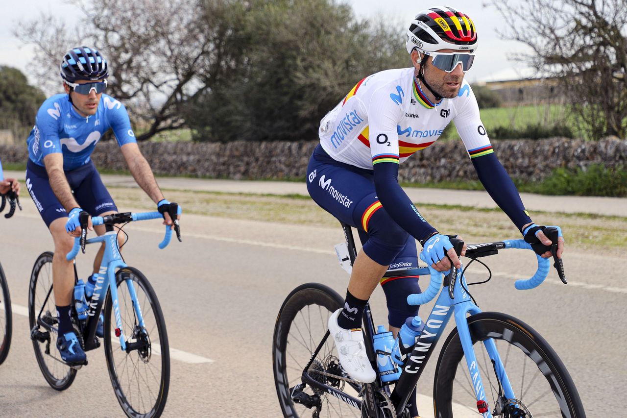 Alejandro Valverde made his 2020 debut with Movistar