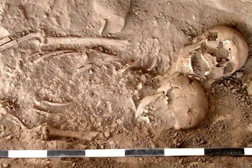 A man and woman were buried together in this &quot;spooning&quot; position more than 1,000 years ago in Israel. Archaeologists call the couple &quot;Romeo and Juliet.&quot; 