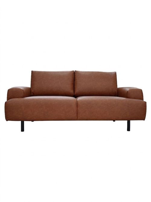 Julien Faux Leather 2 Seater Sofa in Tan