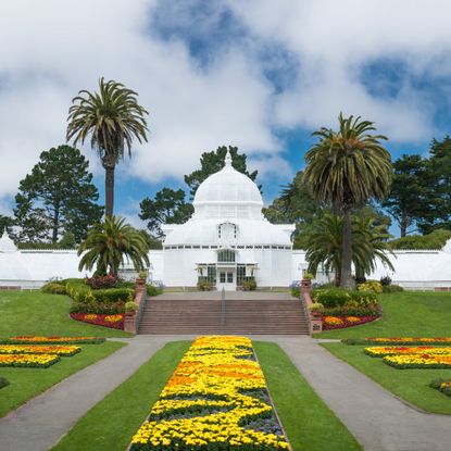 A large white building in the Conservatory of Flowers, San Francisco