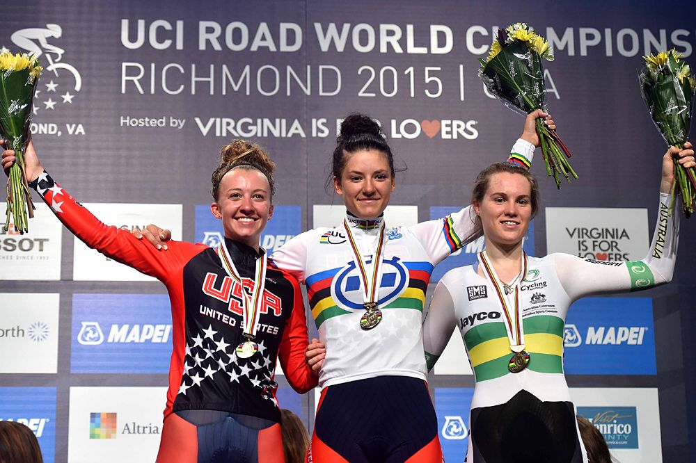 Chloe Dygert (United States of America) wins the junior women's time trial world title