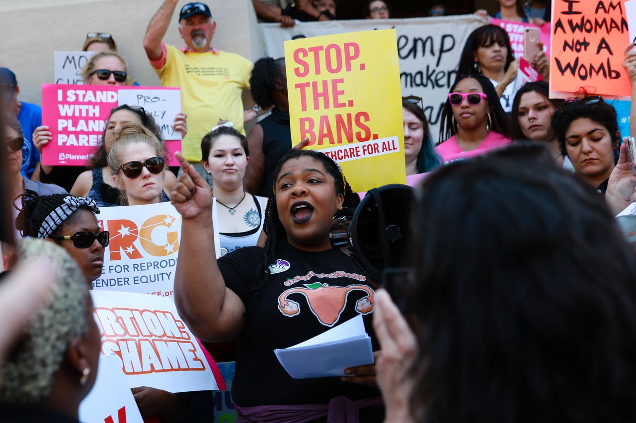 Pro-choice protesters.