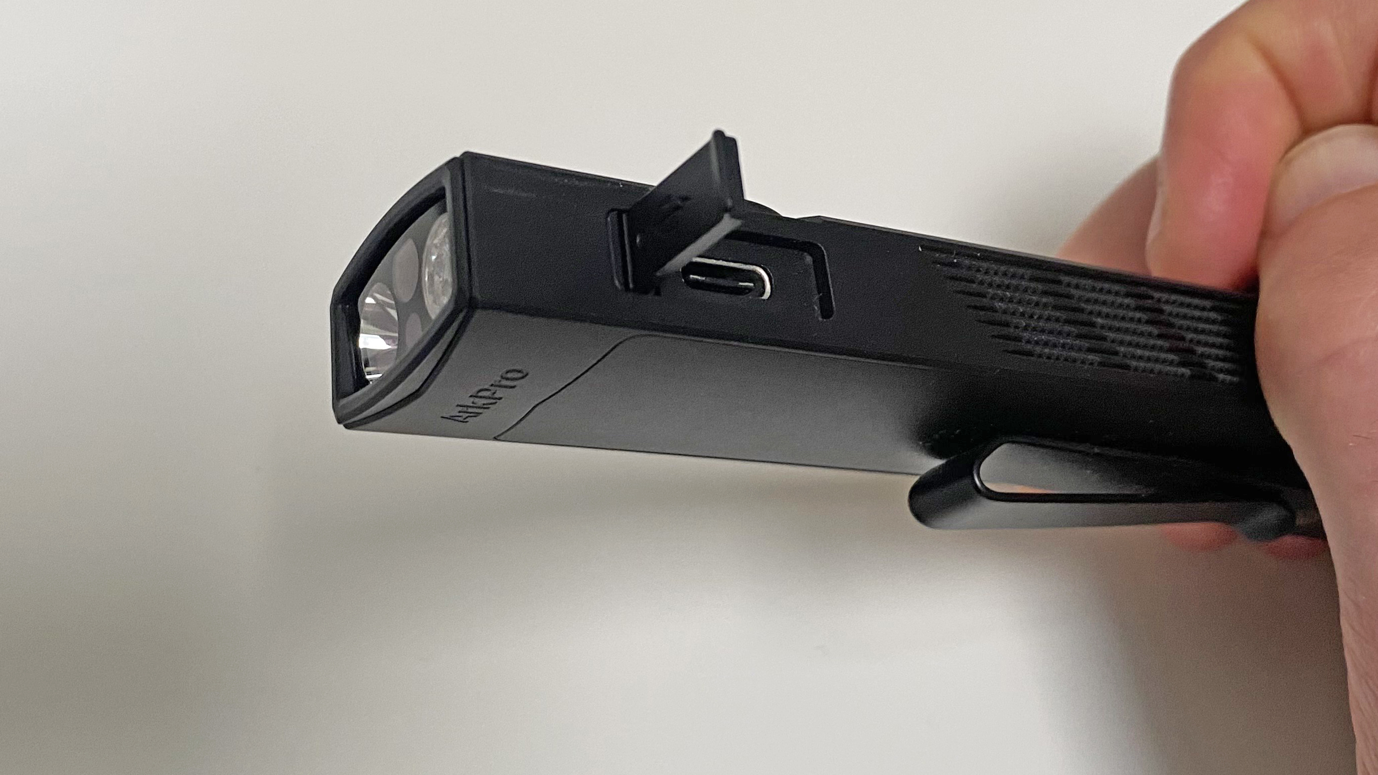 The USB-C port on the Olight ArkPro