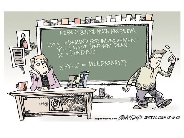 Editorial cartoon education public school