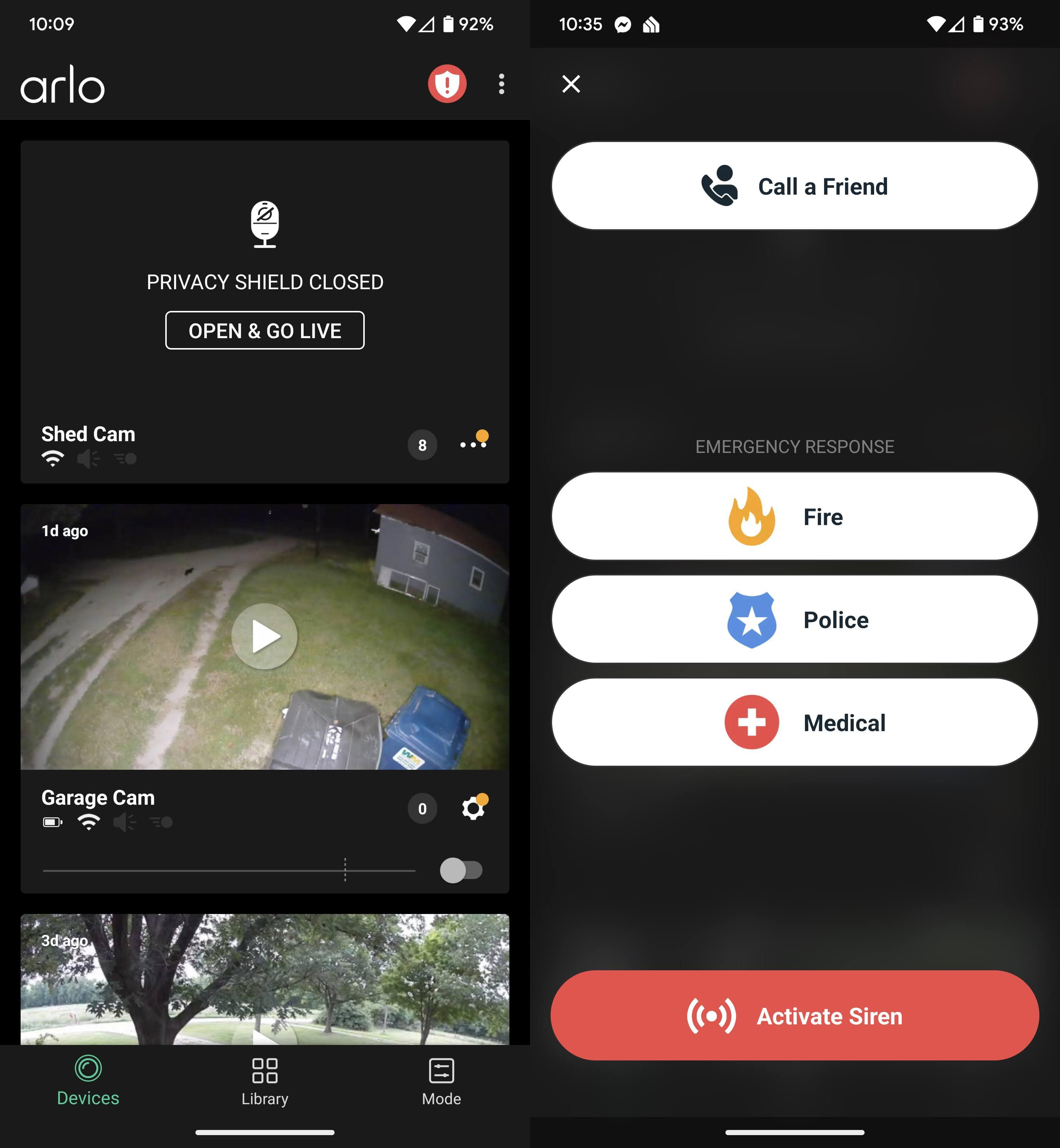 Arlo Essential Indoor Camera screenshots from Arlo app