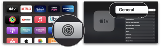 Check Apple TV storage: Open Settings app, Click General