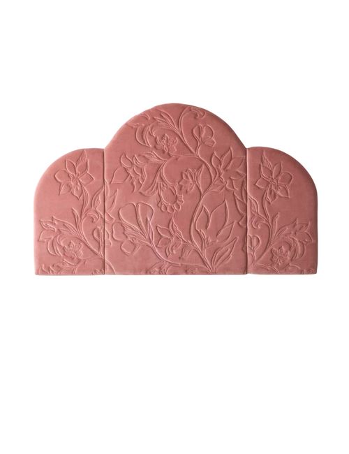 Floral Embroidered Velvet Floating Headboard