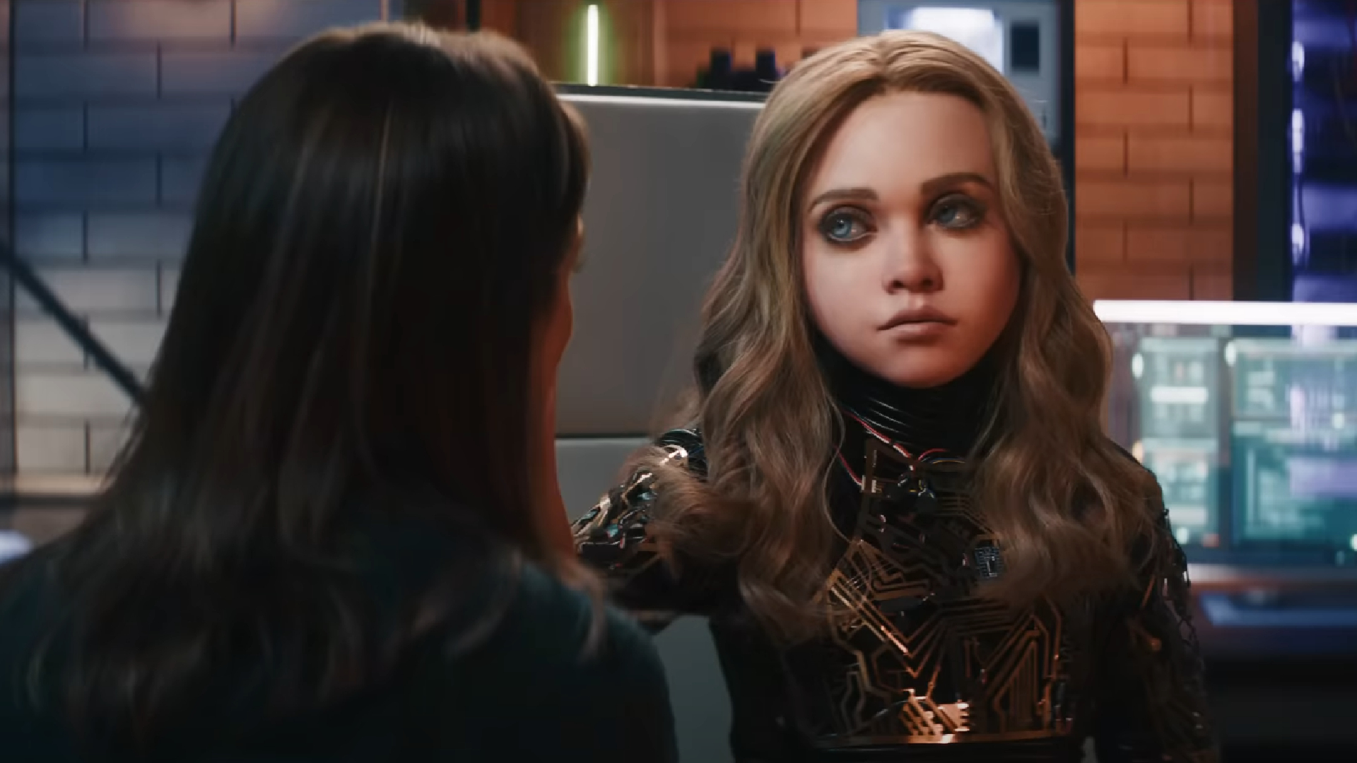M3GAN doll shushing Gemma in the final M3GAN 2.0 trailer