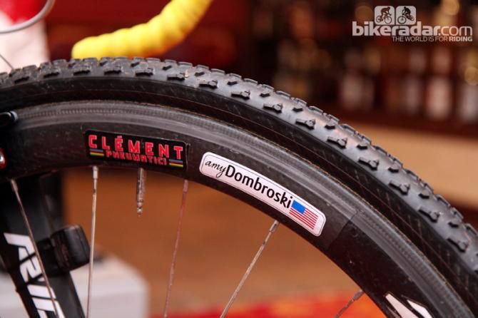 Team mechanics have to keep track of a lot of wheels so it helps to have riders' names on them.