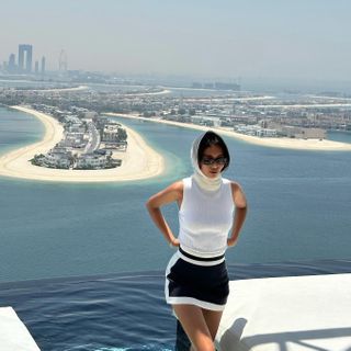 Woman traveling in Dubai.