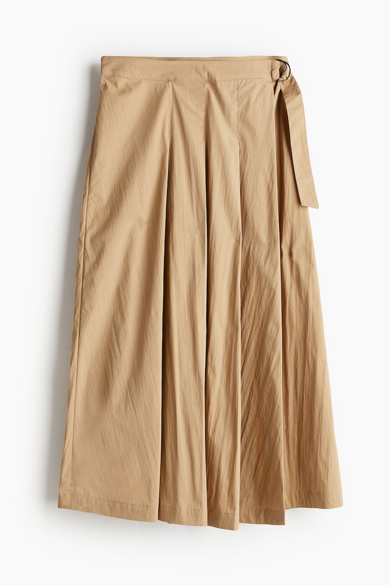 Pleated wrap skirt