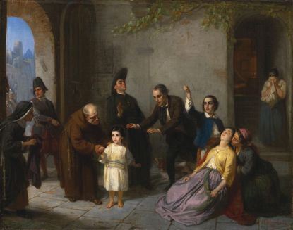 The Kidnapping of Edgardo Mortara, 1862, by Moritz Daniel Oppenheim.