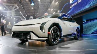 2026 Kia EV4 at New York Auto Show 2025.