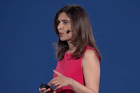 Microsoft's corporate vice president of security Jakkal, during her keynote speech at the RSA Conference 2024 in San Francisco 