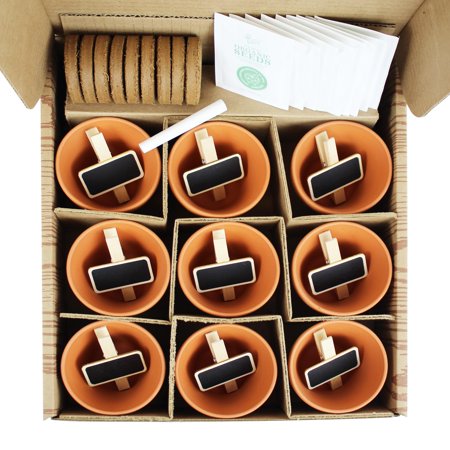 Apothecary Garden Wellness Kit &amp;ndash; 9 Herb &amp;amp; Flower Seeds With Pots