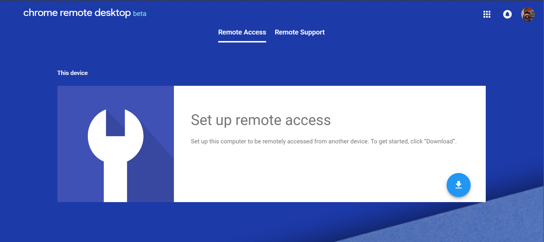 Google Chrome Remote desktop