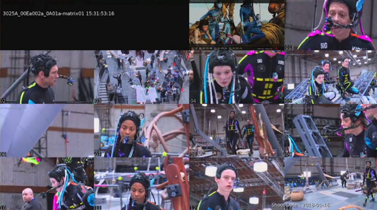 dailies of performance capture on Avatar: Fire And Ash bonus features