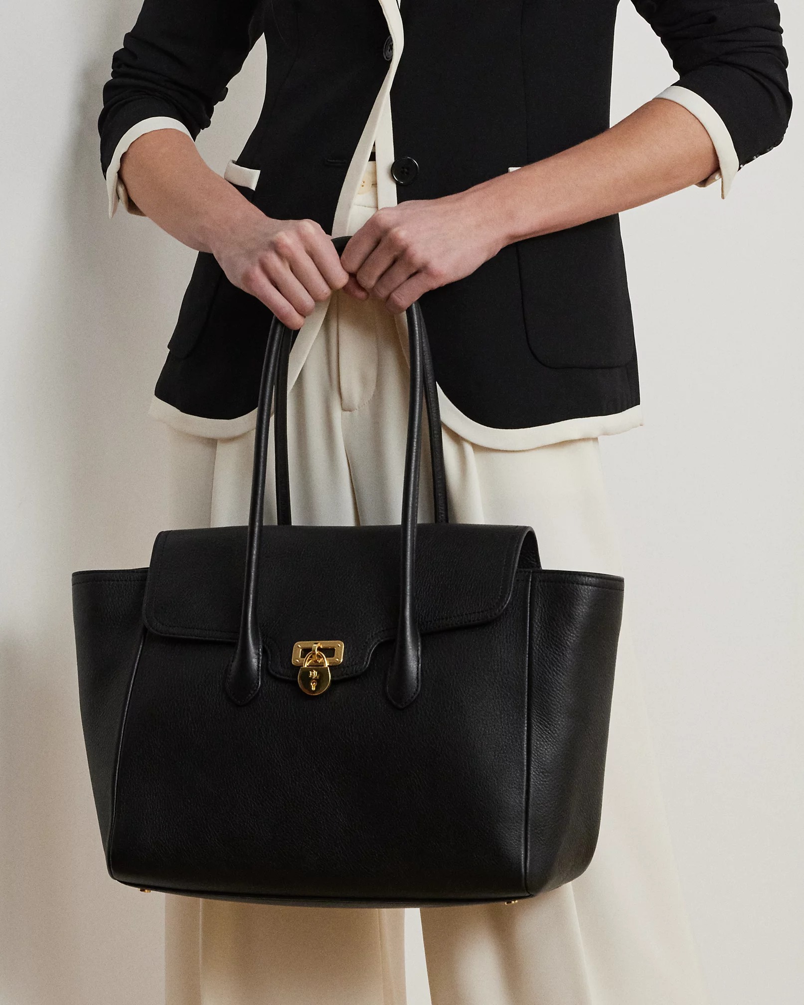 ralph lauren, Pebbled Leather Large Tanner Satchel