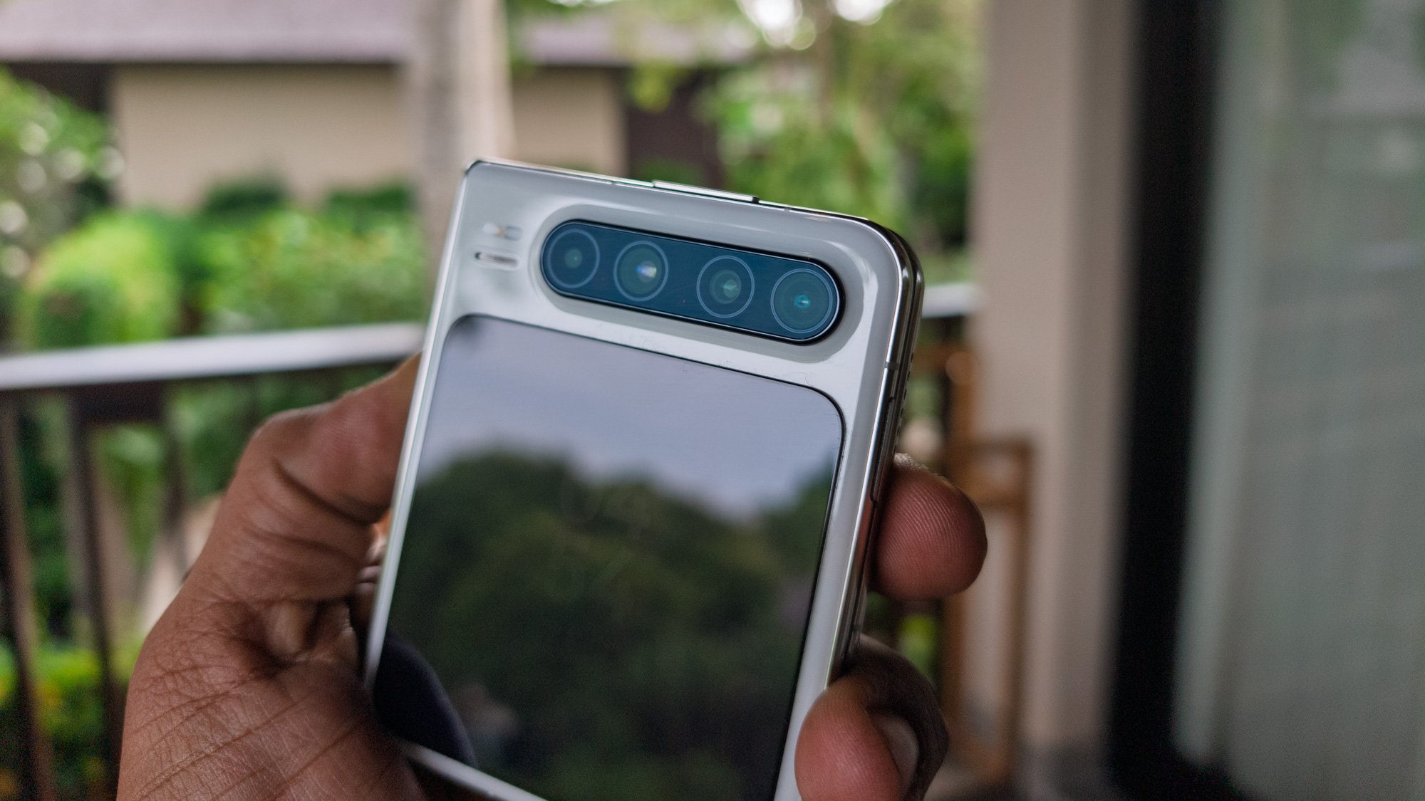 Huawei Pura X front screen in the hand