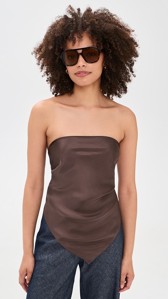 Enza Costa Fluid Twill Scarf Top