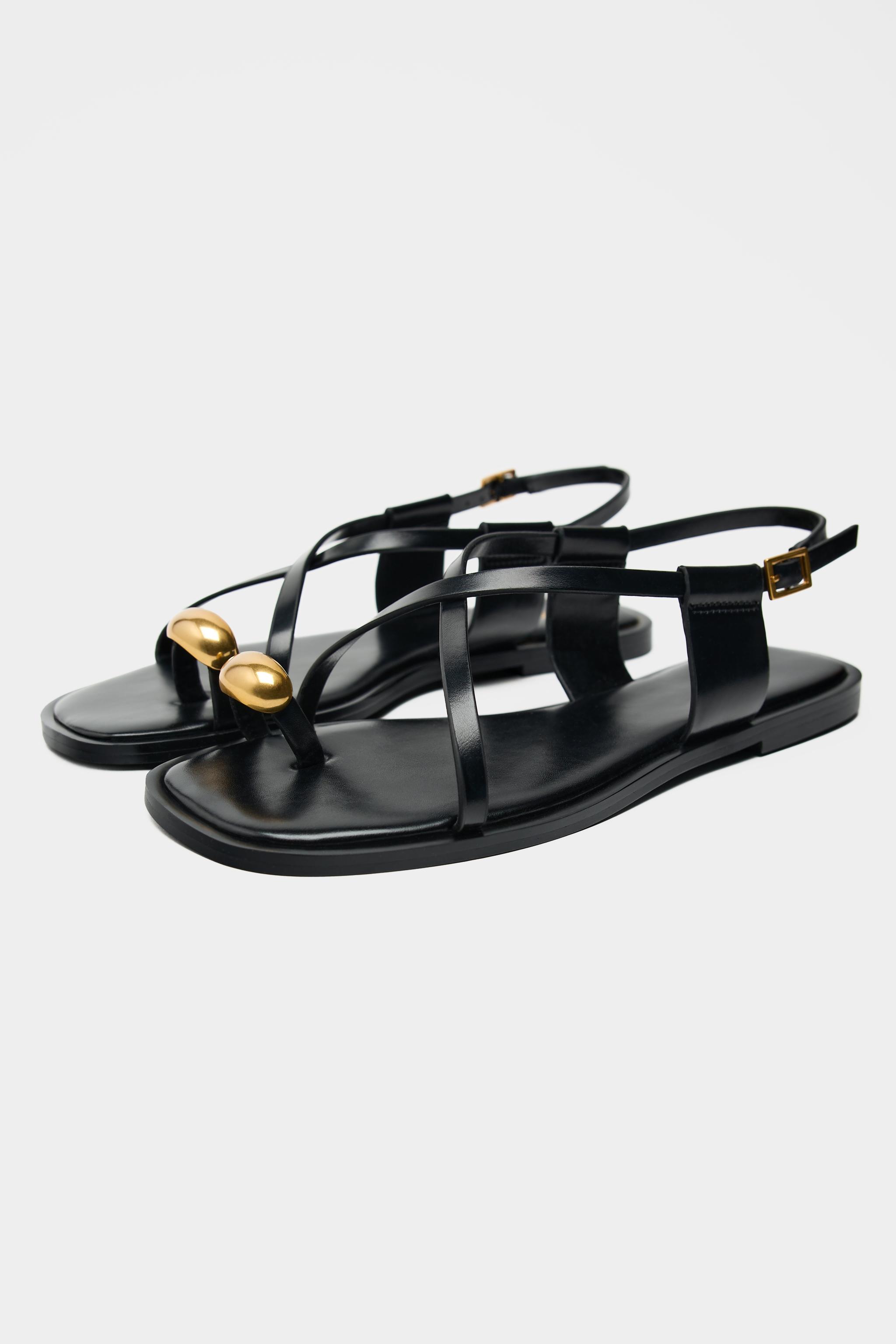 Flat Sandals With Metal Detail