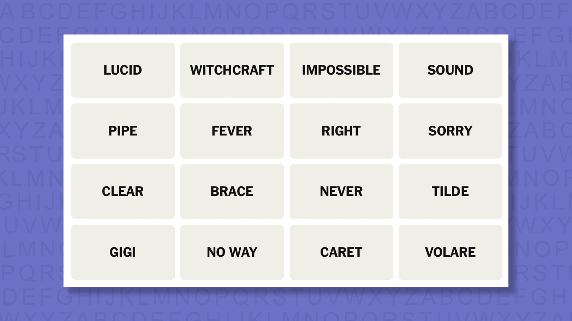 NYT Connections hints for game 1084 on a purple background