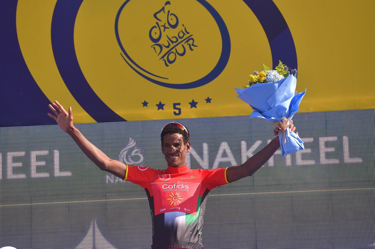 Daniel Teklehaimanot in the intermediate sprints jersey