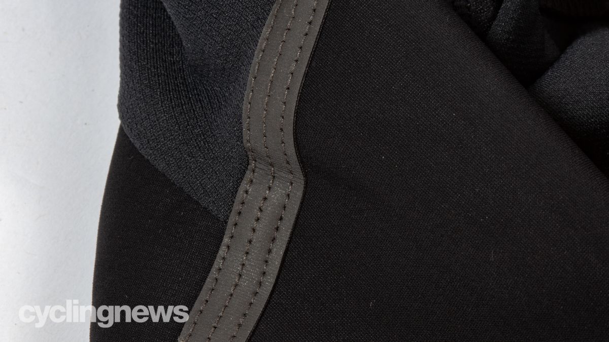 Assos Equipe RS Spring Fall Gilet detail of reflective strip on shoulders