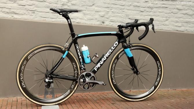 Bradley Wiggins (Sky) put in an impressive performance at Paris-Roubaix on this Pinarello Dogma K