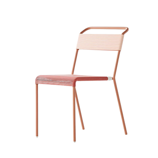 A pink two tone patio chair