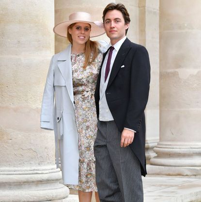 paris, france october 19 princess beatrice york and her fiance edoardo mapelli mozzi