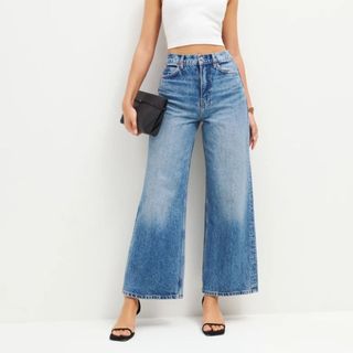 High Rise Slouchy Wide Leg Cropped Jeans