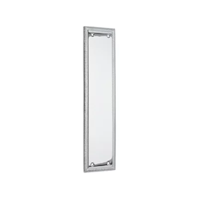 Spira Brass Georgian Finger Plate Square 300mm Polished Chrome