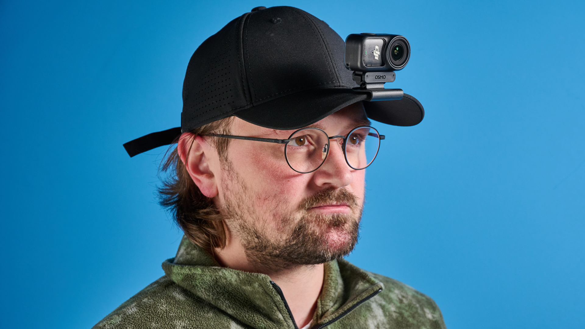 DJI Osmo Nano on a cap peak