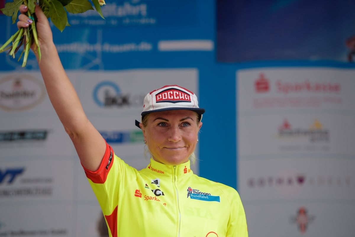 Olga Zabelinskaya (Russia) retains the race lead at Th&uuml;ringen Rundfarht 2016 - Stage 3