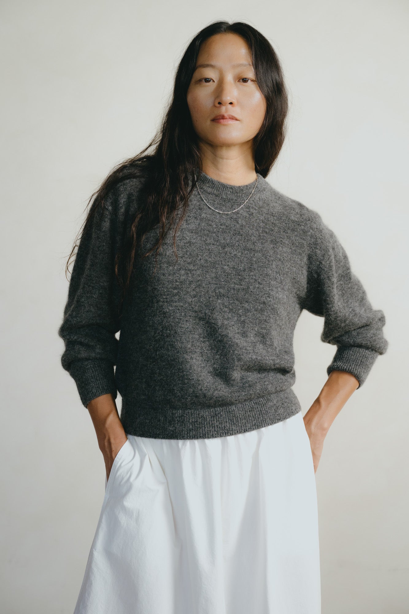 Ines Crew, Midweight Alpaca Blend, Dark Grey - Xs/s / Dark Grey